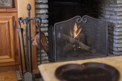 Fireplace in a chalet in val d'isère